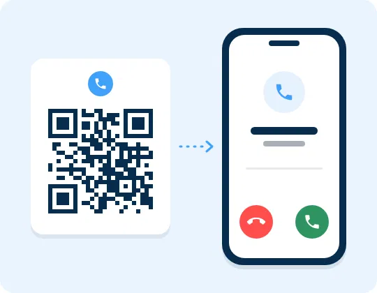 Aufkleber mit aufgedrucktem QR Code, in dem eine Telefonnummer gespeichert ist